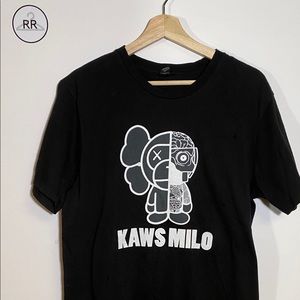 Bootleg Kaws Bape baby milo graphic t shirt